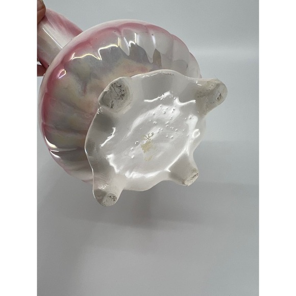 Vintage Ceramic Pitcher Vase Luster Ware Flowers Glazed Footed - Picture 5 of 12